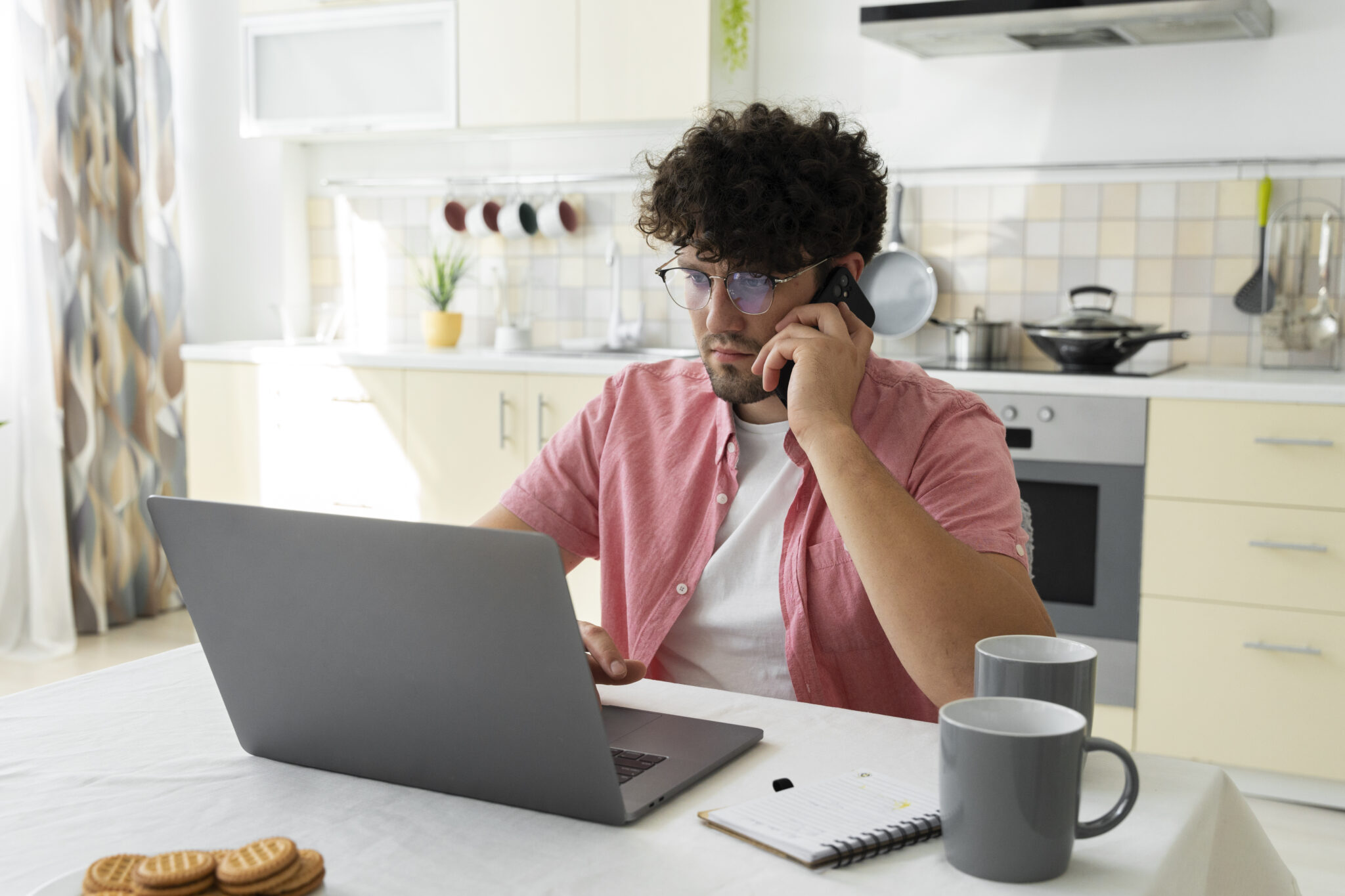 Professional providing support over the phone